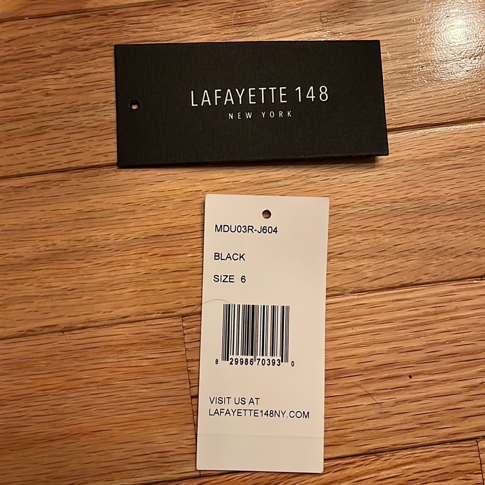 Lafayette 148 New York stretch-knit, cold shoulder dress with mesh yoke - Picture 9 of 9
